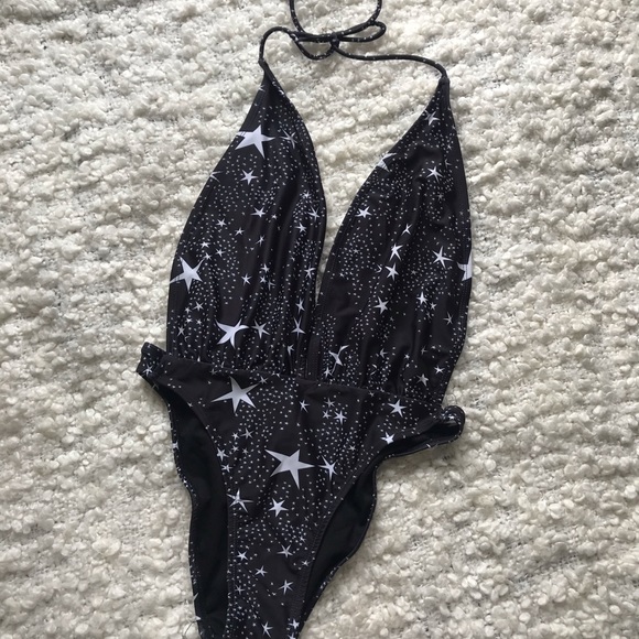 ASOS Motel Starbright Swimsuit - Black-cher / XS - Picture 3 of 7